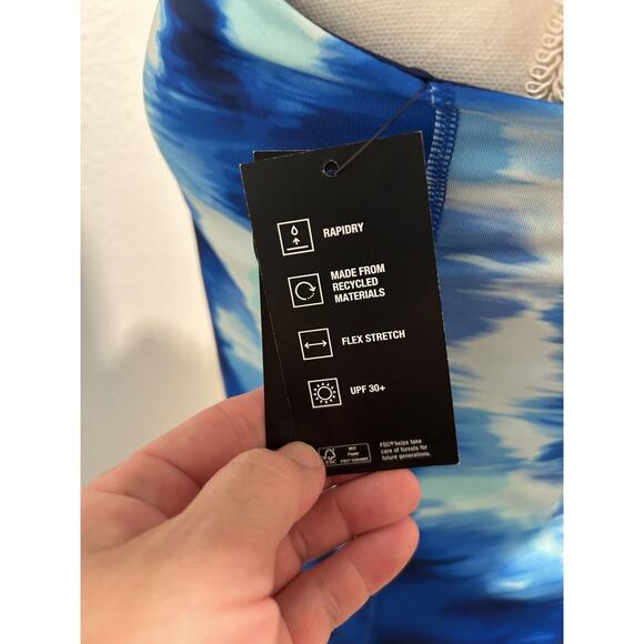 ID Ideology Womens Printed Shelf-Bra Tank Tartan Blue Choose Your Size New B71 - Picture 5 of 8